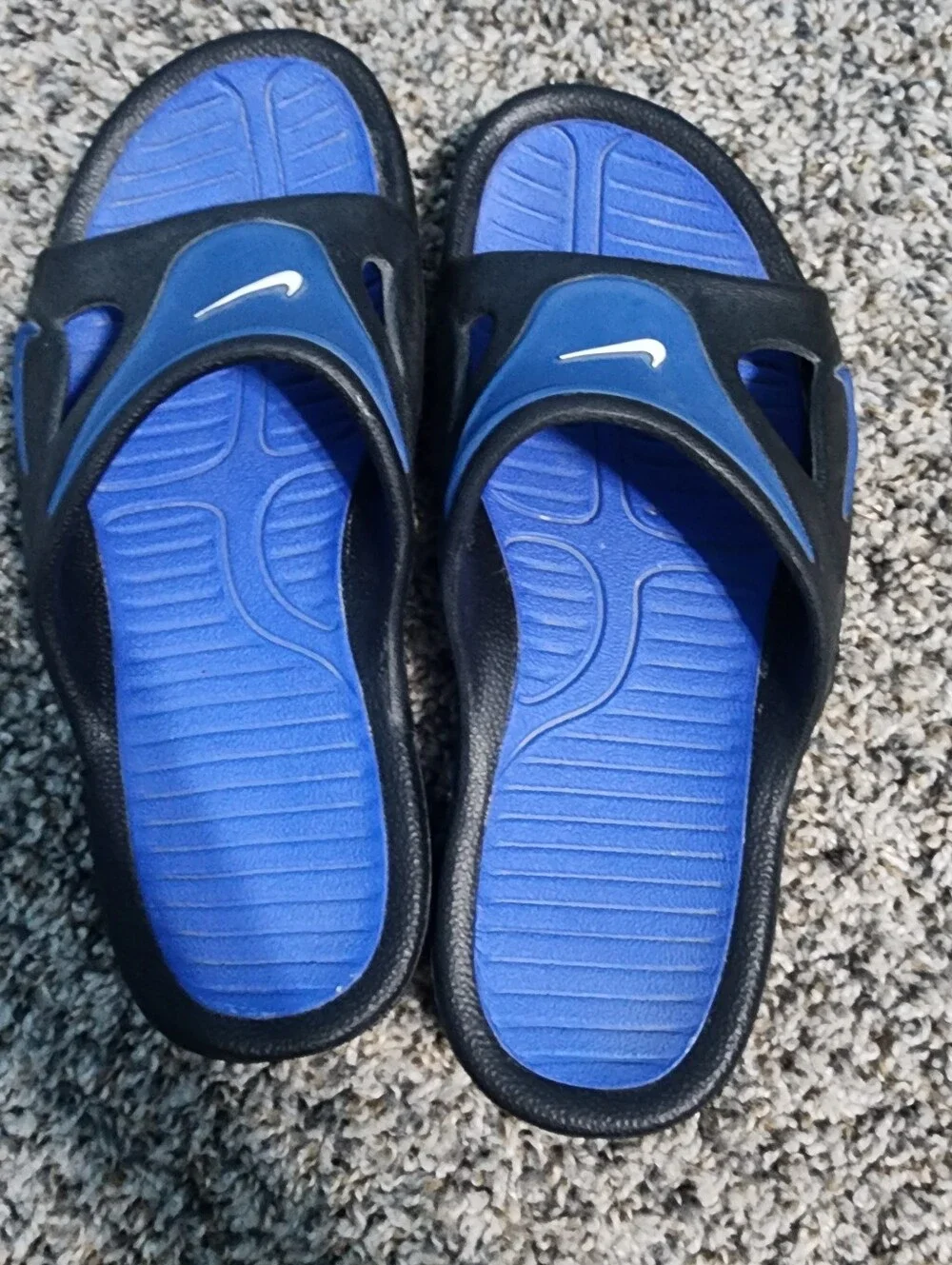 Vintage Y2K Nike First String Slides - Blue/Black (Mens 7 / Womens 8)